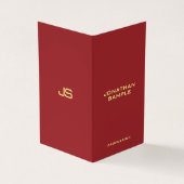 Carte De Visite Élégant Monogramme moderne Pliage vertical initial (Extérieur)