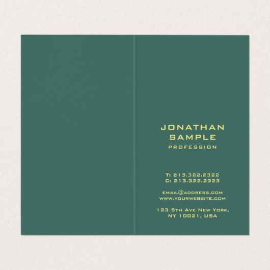 Carte De Visite Élégant Monogramme moderne Pliage vertical initial (Intérieur déplié)