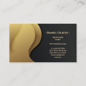 Carte De Visite Élégant Monogramme Moderne Professionnel Or (Dos)