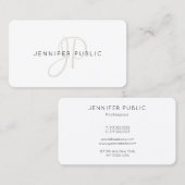 Carte De Visite Élégant Monogramme Moderne Professionnel Personnal (Devant / Derrière)