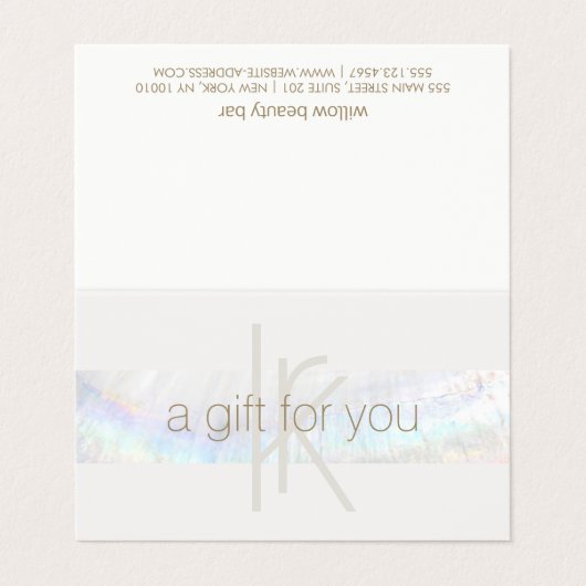 Carte De Visite Élégant Monogramme moderne Seashell Certificat cad (Extérieur déplié)