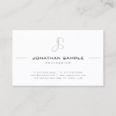 Carte De Visite Élégant Monogramme Moderne Simple Chic Professionn (Devant)