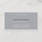 Carte De Visite Élégant Monogramme Moderne Simple Grey Professionn (Dos)