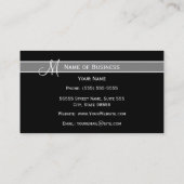 Carte De Visite Élégant Monogramme noir et blanc avec nom (Dos)