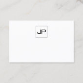 Carte De Visite Élégant Monogramme Noir Et Blanc Professionnel Hau (Dos)