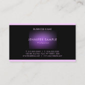 Carte De Visite Élégant Monogramme noir violet moderne professionn (Dos)