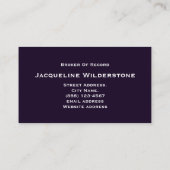 Carte De Visite Élégant Monogramme + Nom Professionnel Immobilier (Dos)