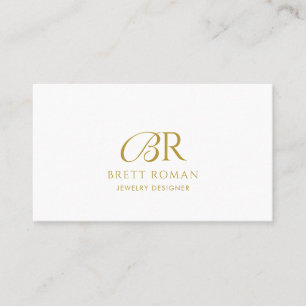 Carte De Visite Élégant Monogramme Or Design Bijoux