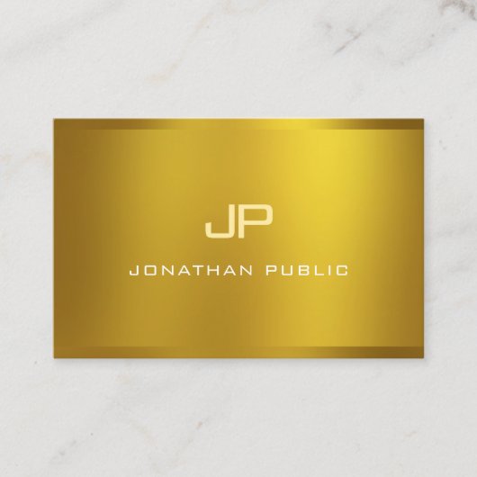 Carte De Visite Élégant monogramme or look Cool moderne (Devant)