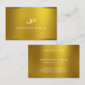 Carte De Visite Élégant monogramme or look Cool moderne (Devant / Derrière)