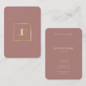 Carte De Visite Élégant Monogramme Or Professionnel Modèle moderne (Devant / Derrière)