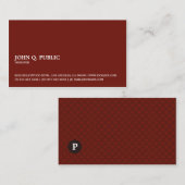 Carte De Visite Élégant monogramme professionnel (Devant / Derrière)