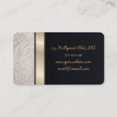 Carte De Visite Élégant monogramme professionnel noir (Dos)