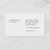 Carte De Visite Élégant Monogramme professionnel noir et or (Dos)