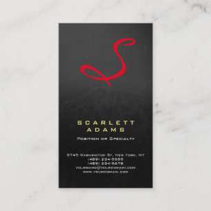 Carte De Visite Élégant monogramme professionnel simple gris rouge