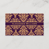 Carte De Visite Élégant Monogramme Profond Violet W personnalisabl (Dos)