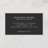 Carte De Visite Élégant monogramme rayé noir et FAUX Gold Foil (Dos)