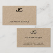 Carte De Visite Élégant Monogramme Real Kraft Papier Modèle modern (Devant / Derrière)