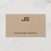 Carte De Visite Élégant Monogramme Real Kraft Papier Modèle modern (Devant)