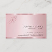 Carte De Visite Élégant monogramme Rose d'or moderne (Dos)