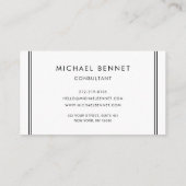 Carte De Visite Élégant Monogramme Rose Gold Marbre noir (Dos)