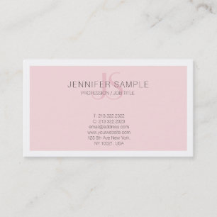 Carte De Visite Élégant Monogramme rose moderne Design simple tend