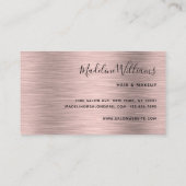 Carte De Visite Élégant Monogramme Rose noir Motif de script or (Dos)