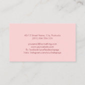 Carte De Visite Élégant Monogramme - rose Saumon et lavande (Dos)