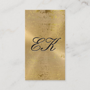 Carte De Visite Élégant Monogramme Script Gold Spectres métallique