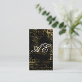 Carte De Visite Élégant Monogramme Script Or Grunge (Debout devant)