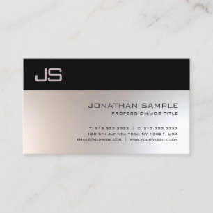 Carte De Visite Élégant Monogramme Simple Glamor Professionnel Pla