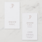 Carte De Visite Élégant Monogramme Simple Moderne Luxe Professionn (Devant / Derrière)