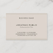 Carte De Visite Élégant Monogramme Simple Plain Professionnel Mode (Dos)