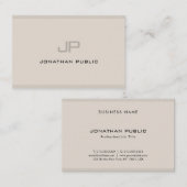Carte De Visite Élégant Monogramme Simple Plain Professionnel Mode (Devant / Derrière)
