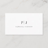 Carte De Visite Élégant Monogramme Simple Professionnel Minimalist (Devant)
