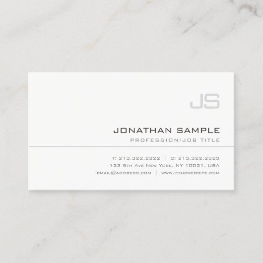 Carte De Visite Élégant Monogramme Simple Professionnel Tendance P (Devant)