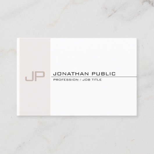 Carte De Visite Élégant Monogramme tendance Moderne Simple Modèle (Devant)