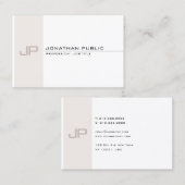 Carte De Visite Élégant Monogramme tendance Moderne Simple Modèle (Devant / Derrière)