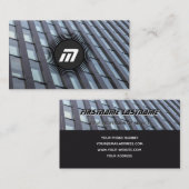 Carte De Visite Elégant monogramme vitre propre façade bureau (Devant / Derrière)