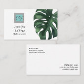 Carte De Visite Elegant Monstera Logo  (Devant / Derrière)