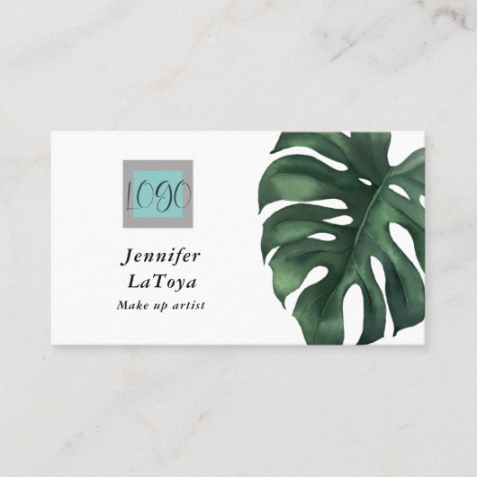Carte De Visite Elegant Monstera Logo  (Devant)