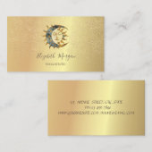 Carte De Visite Elégant Moon Sun Gold Confetti Yoga Studio (Devant / Derrière)