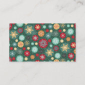 Carte De Visite Élégant Motif à points Polka Snowflake de Noël (Dos)