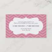 Carte De Visite ÉLÉGANT motif chevron élégant et tendance rose ros (Dos)