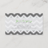 Carte De Visite Élégant Motif Chevron Gris Et Blanc 2 (Dos)