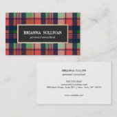 Carte De Visite Élégant Motif couleur rouge, vert et marine (Devant / Derrière)