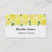 Carte De Visite Élégant Motif de citron jaune moderne (Devant)