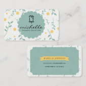 Carte De Visite Élégant Motif de fleurs (Devant / Derrière)