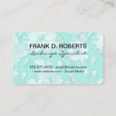 Carte De Visite Élégant Motif de fleurs vert et colibri (Dos)