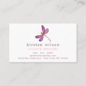 Carte De Visite Élégant Motif de libellules violettes (Devant)